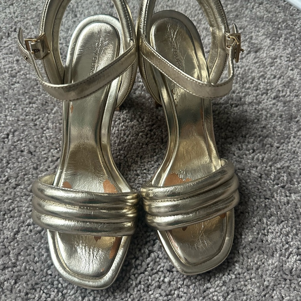 Tory Burch Gold Strappy Sandals